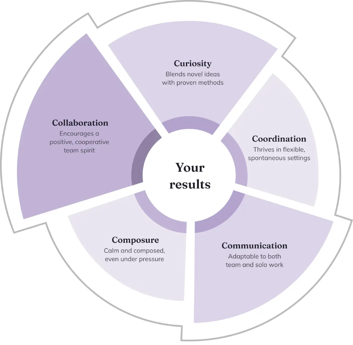 personality assessment traits pie chart